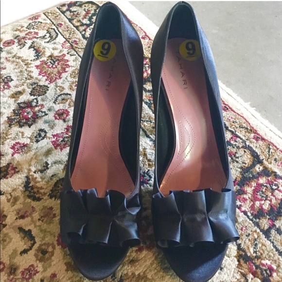 Tahari Shoes - Tahari Satin Peep Toe Heels Size 9